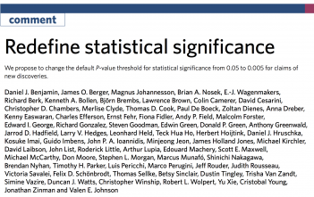 Redefine statistical significance, Luis R. Pericchi, Et al. Luis R. Pericchi