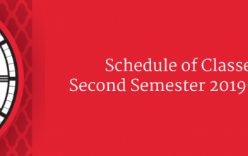 Class Schedule Second Semester 2019-2020