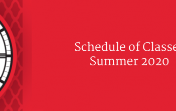 Summer 2020 Schedule